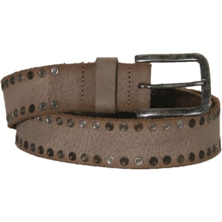 Mens Belt - Riem - Heren - 95 - Taupe - Leer - 1472-studs