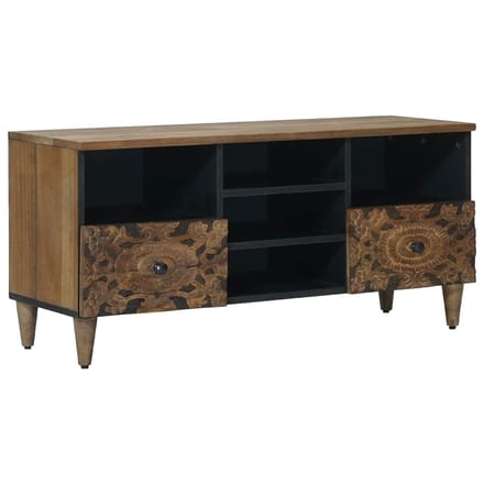 vidaXL - TV - Kast - Bruin - 100 - x - 33 - x - 46 - cm - Massief - Mango - Hout