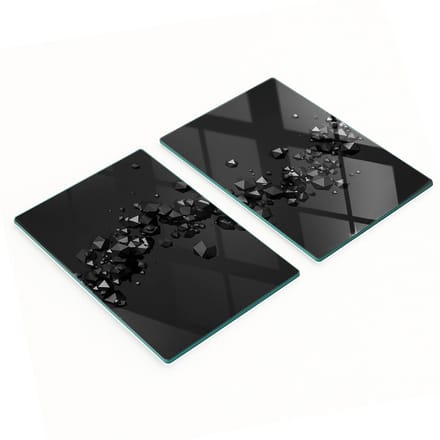 Set van gehard glazen snijplanken met 3D-print, 2x40x52 cm