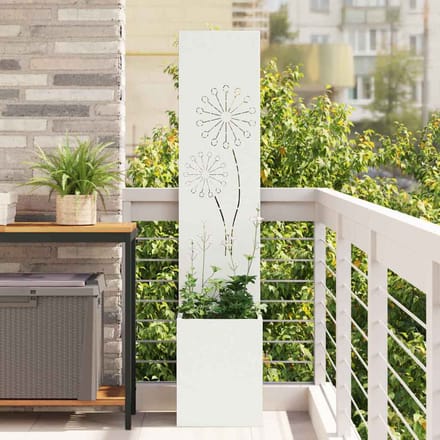 vidaXL - Tuin - Privacy - Scherm - Wit - 32 - x - 32 - x - 150 - cm - Koudgewalst - staal