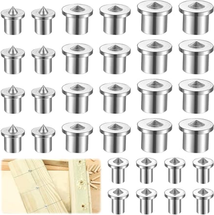 32-delige houten centreringsdowel set, stevige centreringspunten voor houtbewerking, tenon bits en accessoires (6/8/10/12mm)