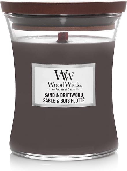 WoodWick Hourglass Medium Geurkaars - Sand & Driftwood - 60 branduren