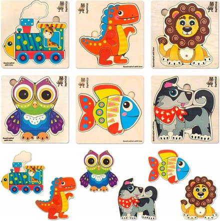 Houten Puzzels met Dieren voor Kinderen - Educatief en Ontwikkelend