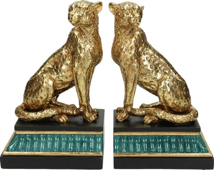 Kersten Boekensteun Leopard Polyresin Goud 24 X 10.5 X 20 Opbergbox /2