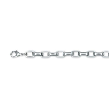 Slate - Stalen schakelarmband 21 cm - Vierkante open schakel
