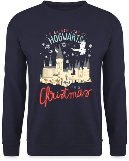 Harry Potter Kerstmis Ik Blijf Liever Op Hogwarts Sweater Heren