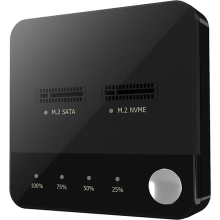 M.2 NVME SATA Duplicator M.2 NVME SATA SSD Kloonapparaat Dubbele Sleuf Offline Kloon Tool Gratis M.2 SSD Behuizing M.2 USB C Adapter zwart