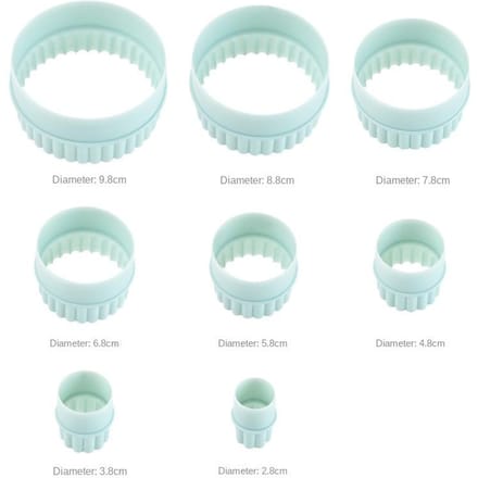 Emporte-pièces en plastique ondulé Double face, moule à gâteau pour outils de cuisine, 8 pièces 8pcs white