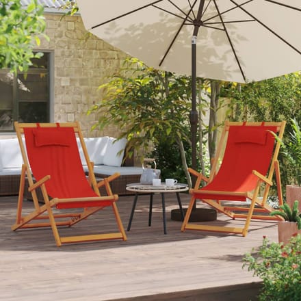 vidaXL - Opklapbare - stoelen, - 2 - stuks, - rode - stof
