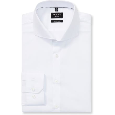 OLYMP No. Six super slim fit overhemd - wit - Strijkvriendelijk - Boordmaat: 41