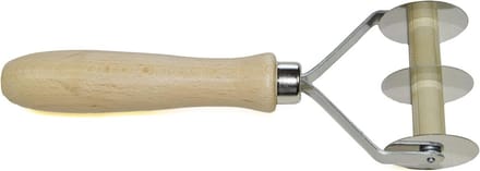Pastamachine snijder - Deegroller - Verse pasta maken - Roestvrijstalen messen - 28 mm breed - Bruin