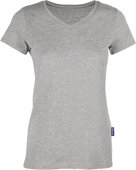 HRM - Women´s Luxury V-Neck Tees - Grey Melange - XL