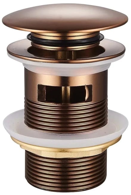 DutchLine Afvoerplug - Luxe Overloop Waste – Geborsteld messing