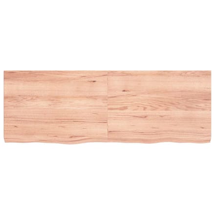 vidaXL - Wandschap - 140x50x(2-6)cm - behandeld - massief - eikenhout - lichtbruin
