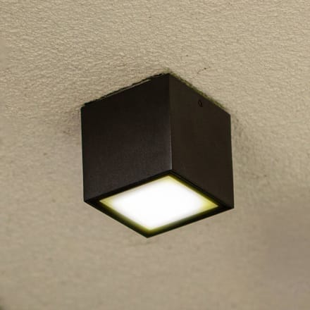 LUTEC LED buiten plafondlamp GEMINI, donkergrijs, 9 x 9 cm, IP65