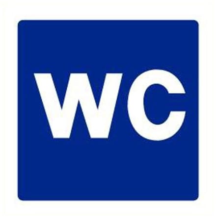 WC sticker, blauw 200 x 200 mm