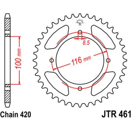 Tandwiel achter JT R461,54