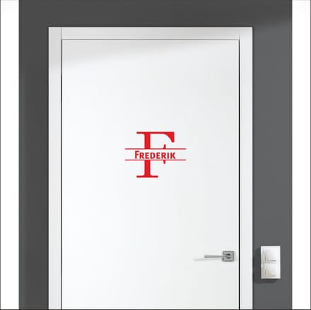 Deursticker Met Naam -  Frederick - Rood