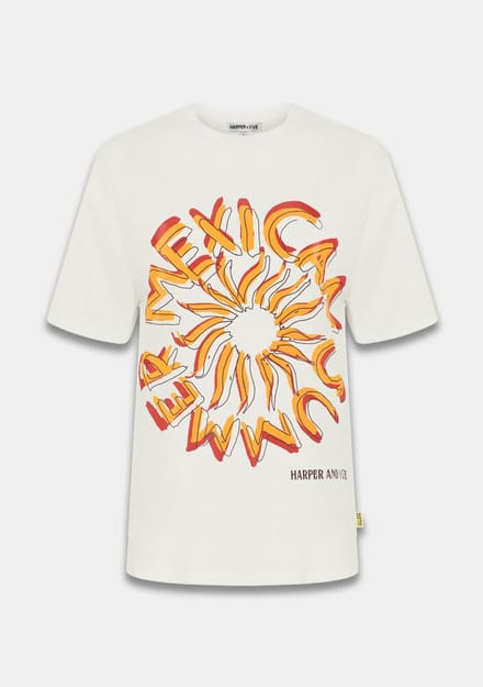Harper & Yve T-shirt Mexicansun Ss Hs6y308 101 Ecru Dames Maat - S