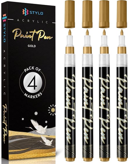 Acrylverf Pennen - Metallic Markers - Creatief Schilderen - Permanente Inkt - 4 Stuks - Goud