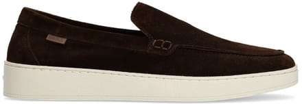 Manfield - Heren - Bruine suède loafers - Maat 40