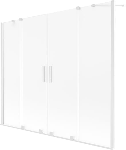 Mexen Velar Duo badwand 2-delig schuifbaar 200 x 150 cm, mat, wit - 896-200-000-32-20
