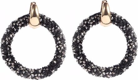Ronde oorbellen Crystal Gold Blue