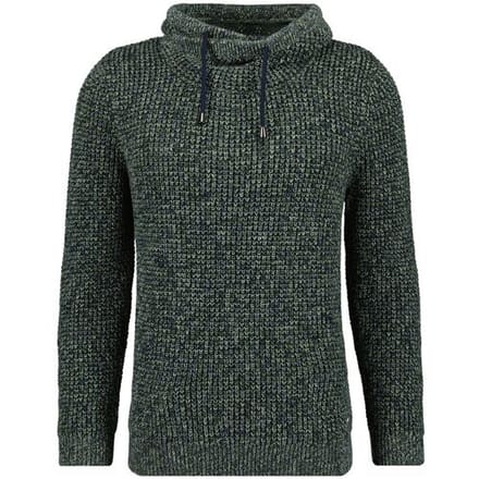 Ragman Trui Texture Knit Stand Up Maseltov Drawstring Collar Donker Groen / male