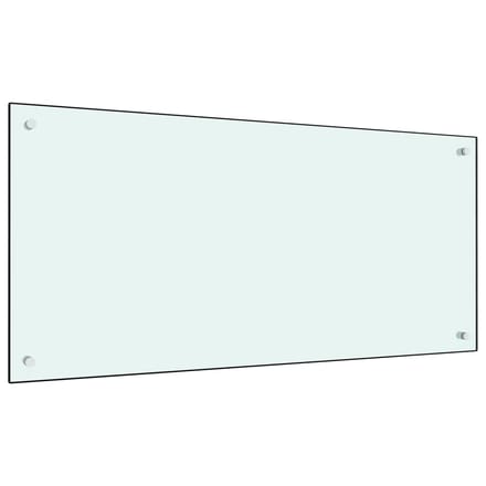 vidaXL - Spatscherm - keuken - 100x50 - cm - gehard - glas - melkwit