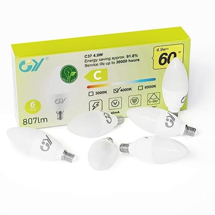 E14 LED Lamp C37 4,9W 807 Lumen 4000K - 6 Stuks