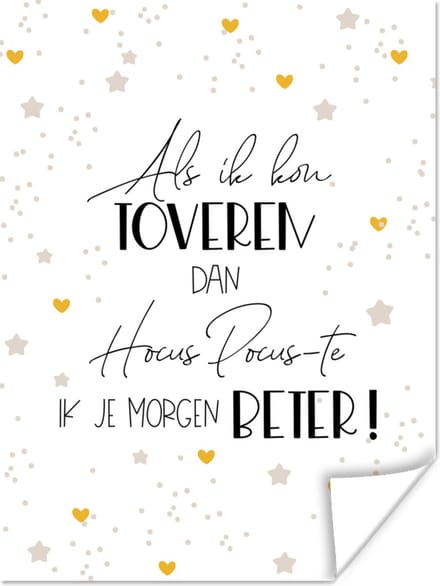 Poster Beterschap - Spreuken - Stippen - Hocus pocus - 30x40 cm