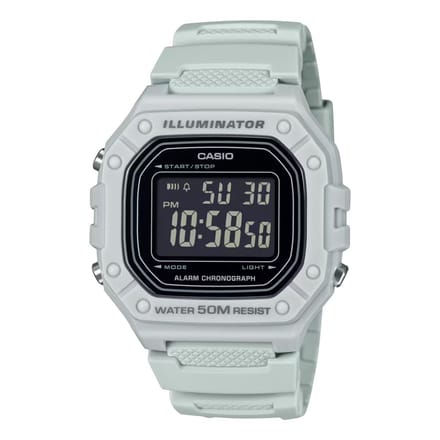 Casio Collection W-218H-8BVEF Klassiek Vierkant Digitaal Horloge voor Heren - Grijs