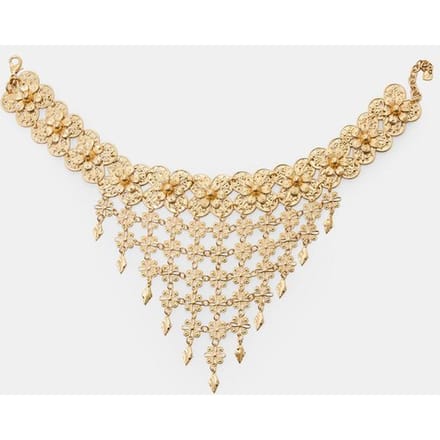 Stradivarius Studs choker met bloemen in watervalmodel  Goud OS