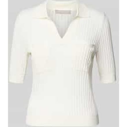 Gebreid shirt van viscosemix met polokraag