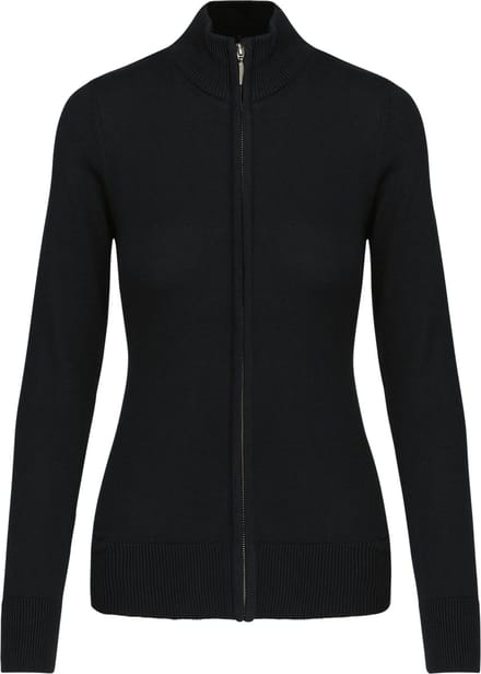 Kariban Dames cardigan met rits K962 - Black - S