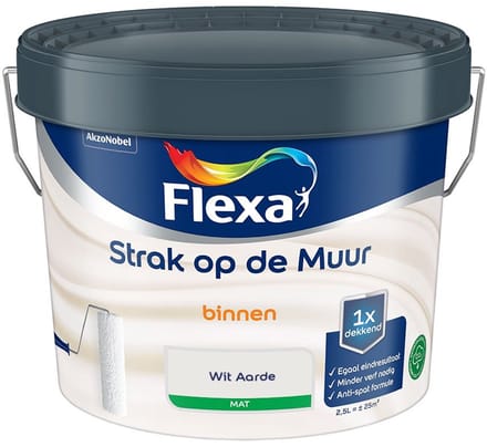 Flexa - Strak Op De Muur Binnen Mat - Wit Aarde - Mengverf - 2,5 L