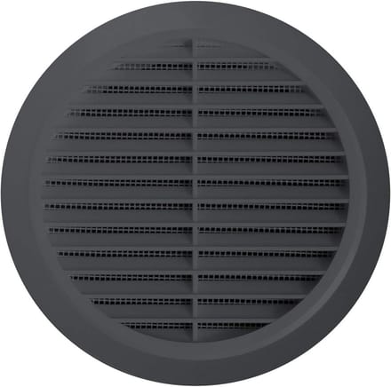 Rond Ventilatie Rooster met Insectennet en Flens 80 mm Antraciet
