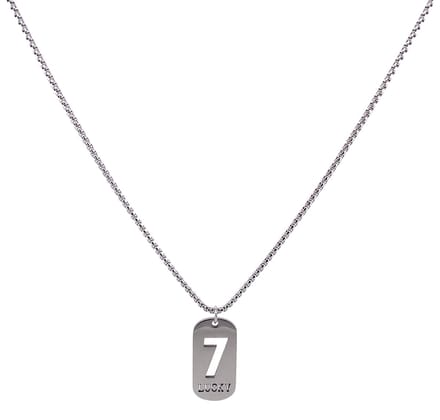 IbizaMen - Heren - ketting - rvs - lucky seven - 7 - 60cm