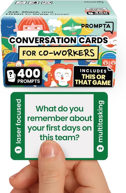 400 Gesprekskaarten Collega's: Grappig 2-in-1 Teambuilding Spel voor het Werk