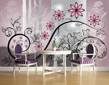 Flowers Floral Pattern Photo Wallcovering