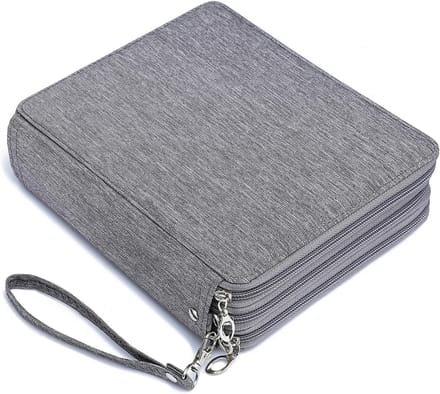 Potlood Etui - Opberger Pennen - Kunst Benodigdheden - Grote Capaciteit - 200 Slots - Grijs