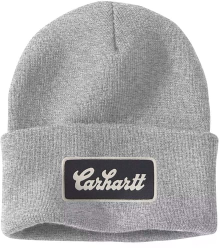 Carhartt Knit -muts met omgeslagen rand en script-patch 107007