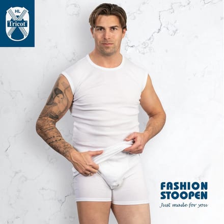 HL Tricot - Boxershort lycra wit - Maat M - Mannen - wit -