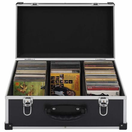 vidaXL - Cd-koffer - voor - 60 - cd's - aluminium - ABS - zwart