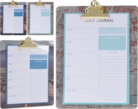 Klembord A4 met weekplanner World map