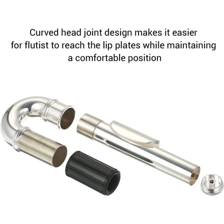 Flûte Plaqué Nickel Tête Courbée Accessoires d'Instruments de Musique Pièce de Rechange Têtes argenté