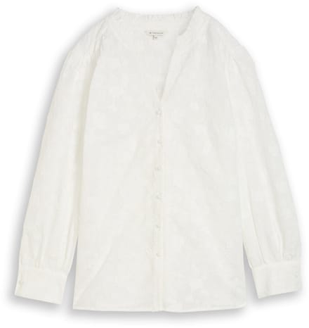 Tom Tailor - Plus Size - Loose fit blouse met borduursel - Maat 46 - White
