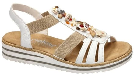 Rieker -Dames - wit - sandalen - maat 39