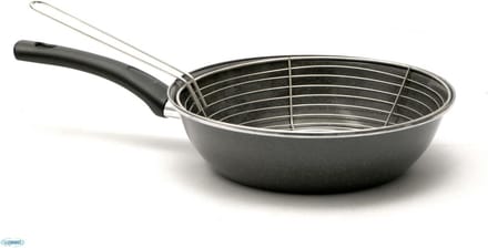 Friteuse met mand - Geglaceerde pan - Lekker koken - Snelle warmteverdeling - 26 cm - Grijs