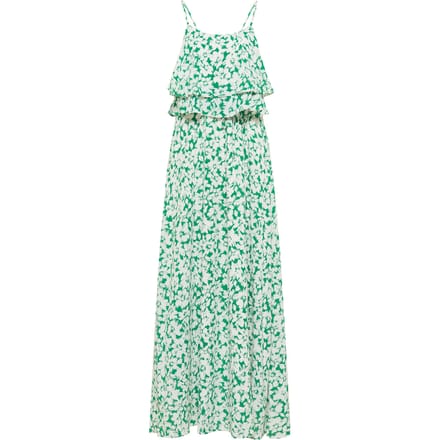 Faina Maxi-jurk met bloemenprint Dames Groen Wit